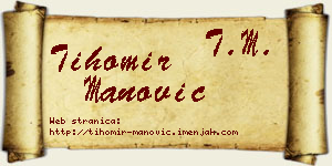 Tihomir Manović vizit kartica